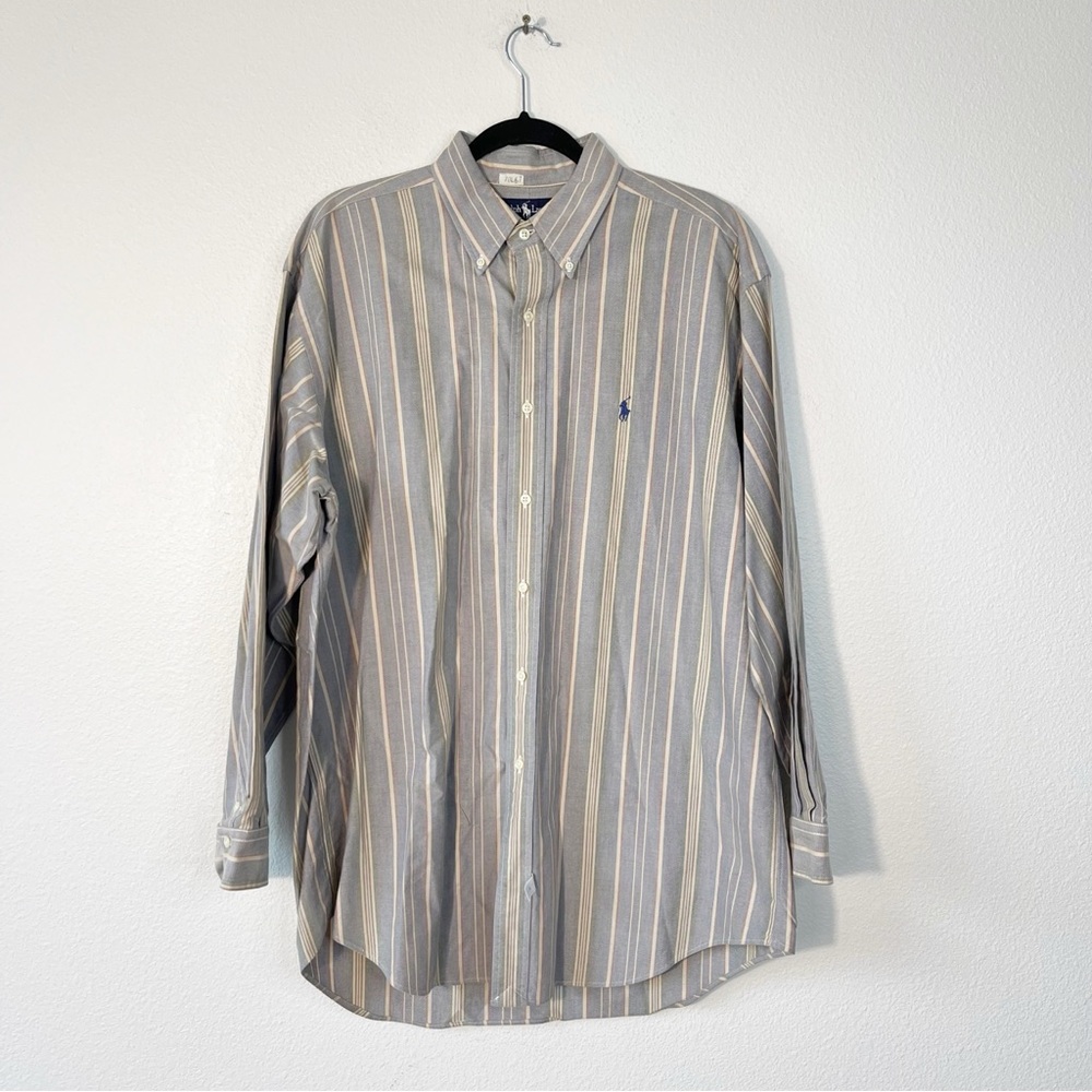 VTG Ralph Lauren 100% Cotton Long Sleeve Button Down Shirt Mens Size Large